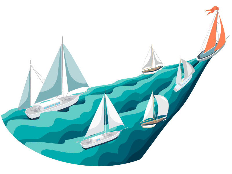 Leadership boat illustration